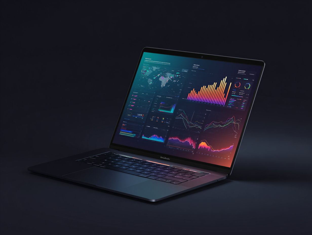 Acme Analytics ダッシュボードのデモ画面 - データ可視化、チャート、世界地図を含む分析インターフェース